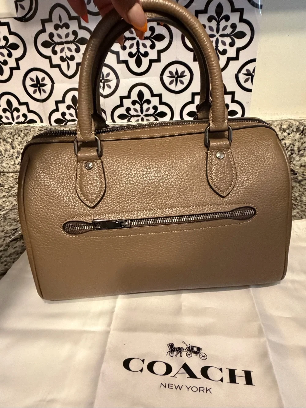 Coach structured pebbled